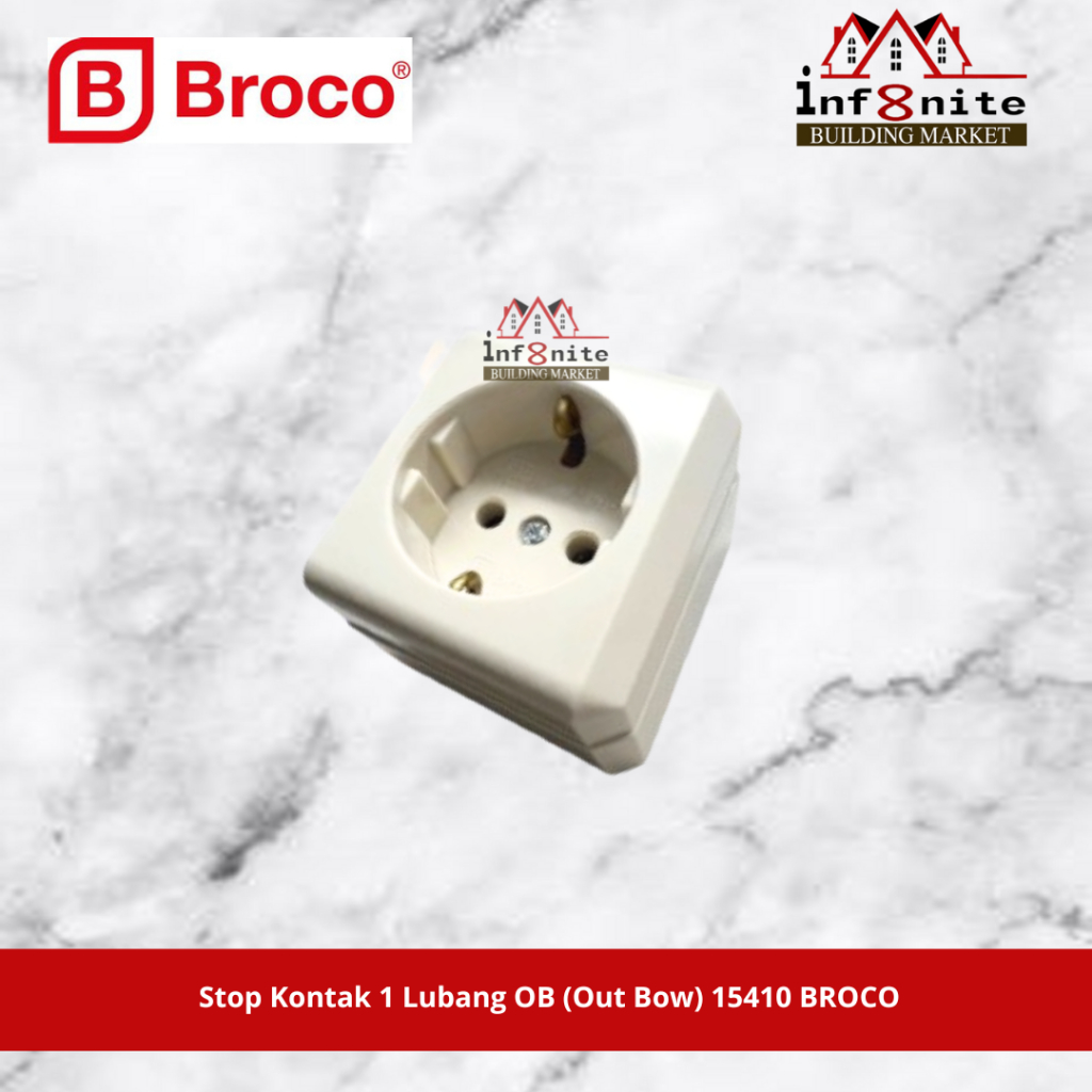 Stop Kontak Outbow Broco 1 Lubang 15410 Stopkontak Arde OB Cream