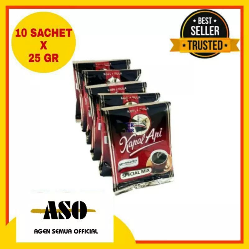 

Kopi kapal api special mix 1 renceng (10 sachet) + bonus 2 sachet