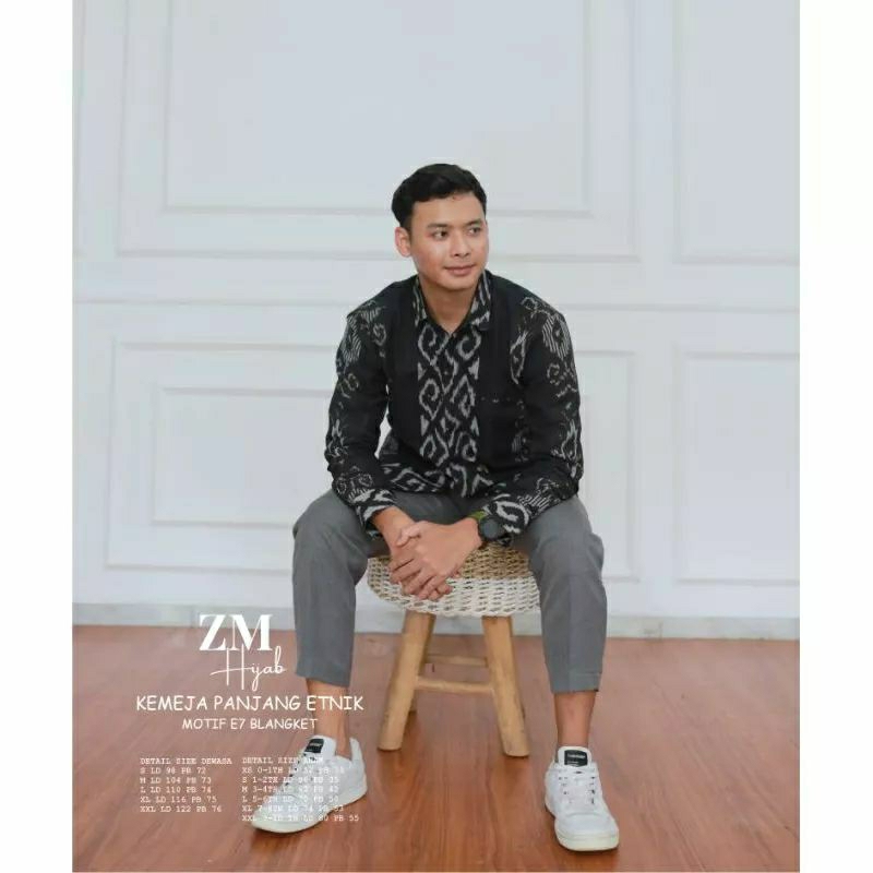 Kemeja Tenun - Kemeja Pria Lengan Panjang - Baju Tenun