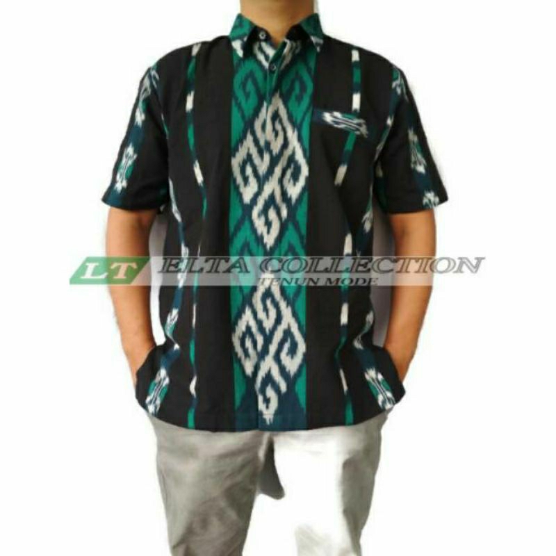 Kemeja Tenun Pria - Kemeja Tenun Lengan Pendek - Kemeja Tenun - Baju Tenun