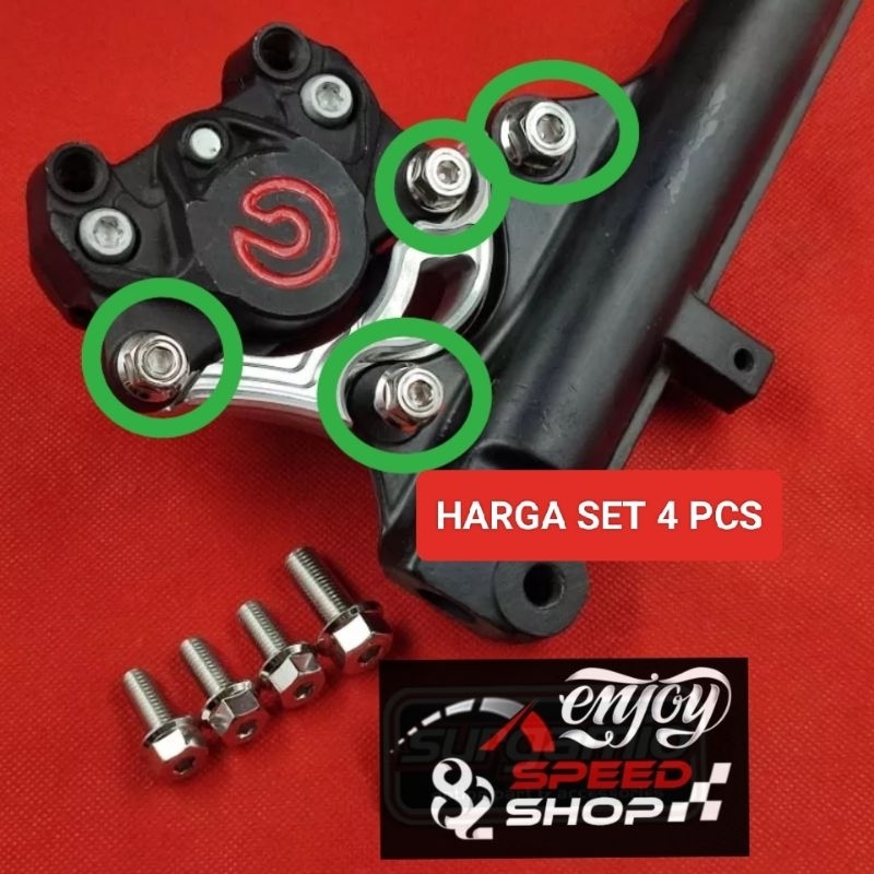 HKS (FreeOngkir) Paket baut probolt kaliper 2p / 2piston brembo / ktc breket Mio sporty 5tl & Mio