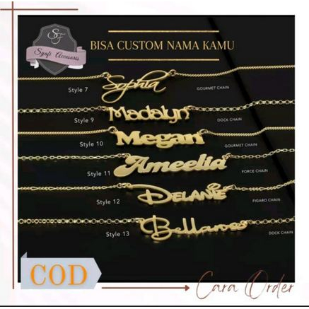 Kalung nama titanium kalung nama wanita kalung nama anak kalung costum nama