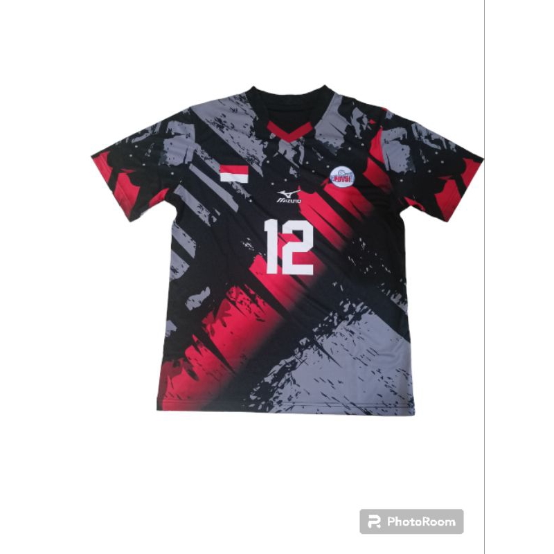 Baju kaos atasan voli printing pria dan wanita