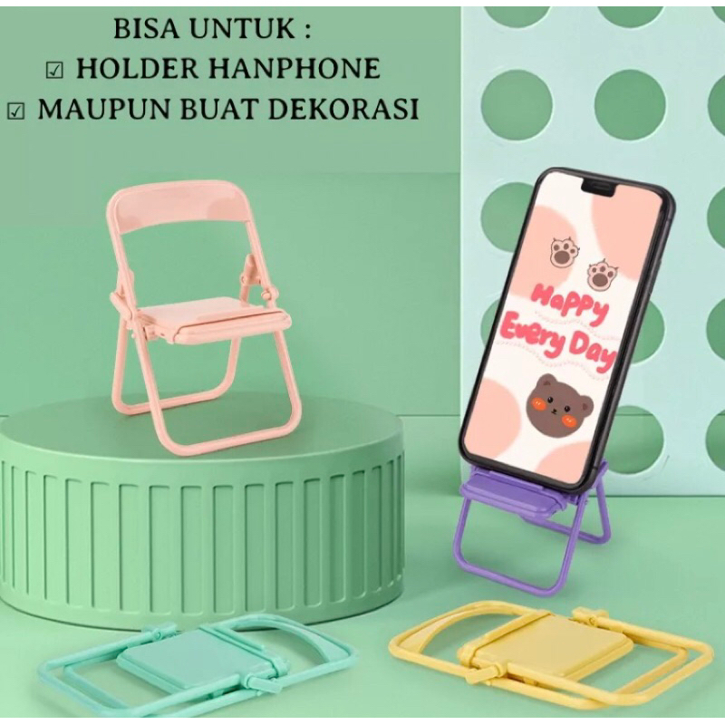 Kursi Duduk HP/ Stand Holder Macaron Lipat HP Standing Kursi HP