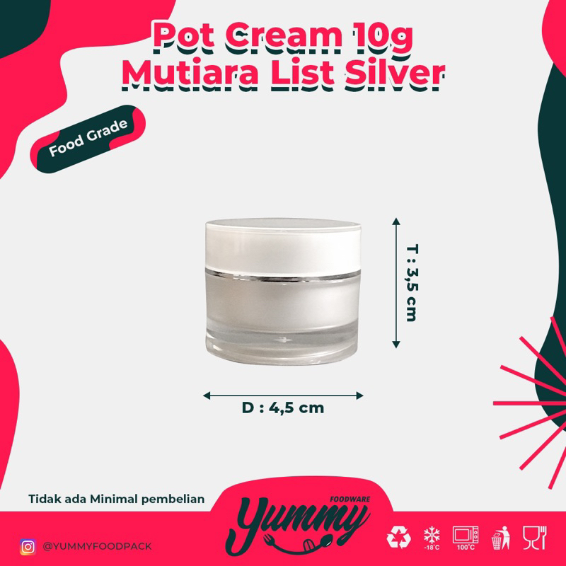 POT CREAM/POT SALEP 10 GRAM WARNA MUTIARA