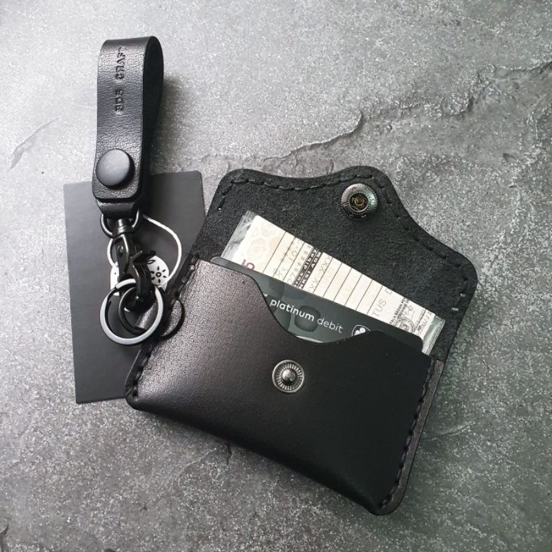 BDS DIABLO Buffalo black - Dompet mini wallet kulit, Fully handmade