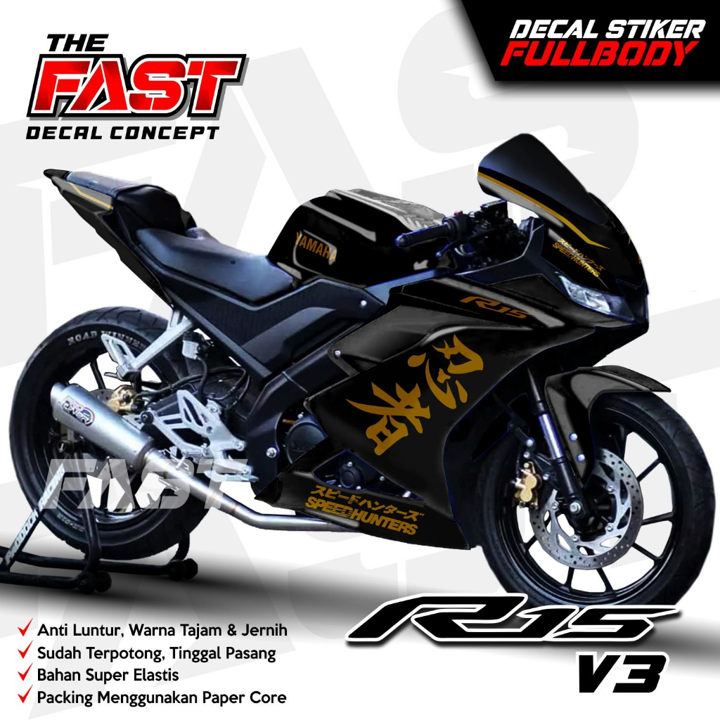 BISA COD Decal R15 V3 Full Body Stiker R15 V3 Full Body Dekal R15 V3 Jepang Racing Variasi Stiker R1