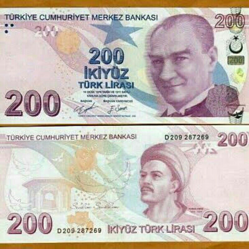 Mata Uang Turki 200 lira 100% Asli