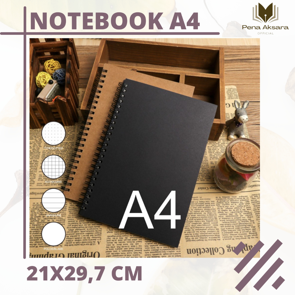 

NOTEBOOK UKURAN A4 21x29,7 CM UNTUK MENCATAT MENGGAMBAR SKETSA SEKOLAH KULIAH KERJA