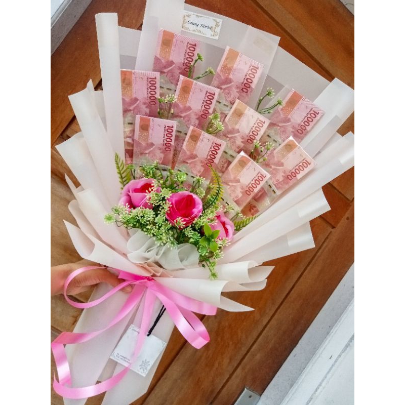 buket uang (hanya buket saja / uang palsu)