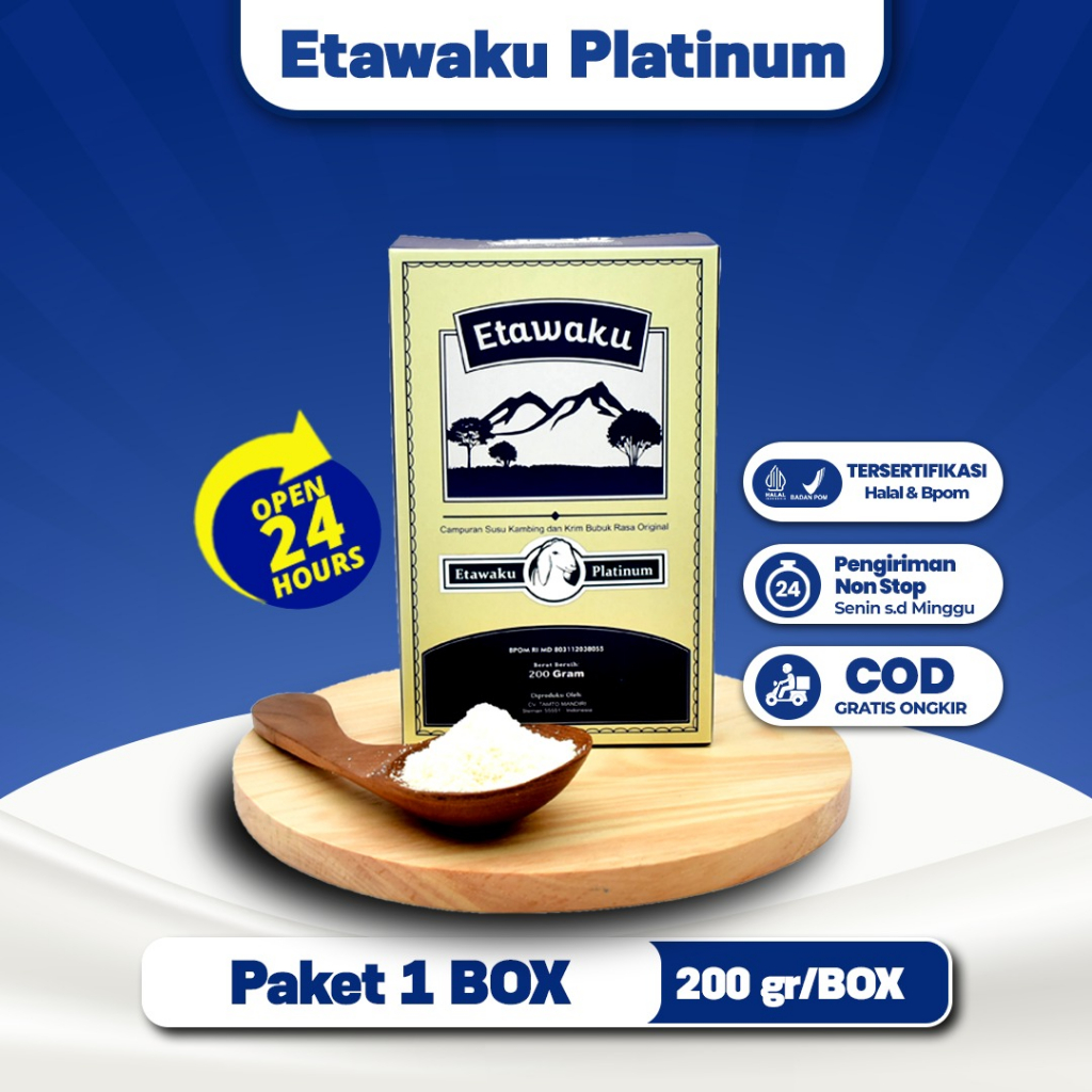 

100% ASLI ETAWAKU PLATINUM - 100% Asli Susu Kambing Etawa Murni Cocok Segala Usia untuk Solusi Atasi Masalah Nyeri Tulang / Gangguan Percernaan / Gangguan Pernapasan / Rendah Lemak / Rendah Gula / membantu menjaga kebugaran tubuh ketika bangun tidur