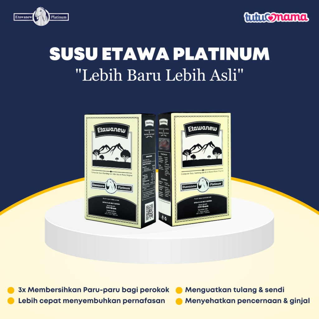 

ETAWANEW PLATINUM - Susu Kambing Etawa Asli Original - Susu Kambing Bubuk - BPOM - COD - Obat Asam Lambung Paling Ampuh - Nyeri Sendi dan Pernafasan - Herbal - Alami