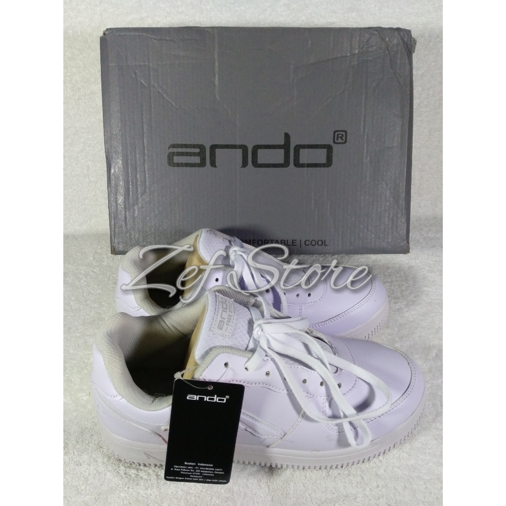 [ORIGINAL] Ando Tricks Sepatu Sneakers Shoes Sneaker Shoe Pria Men Laki-Laki Dewasa Size 39 - White