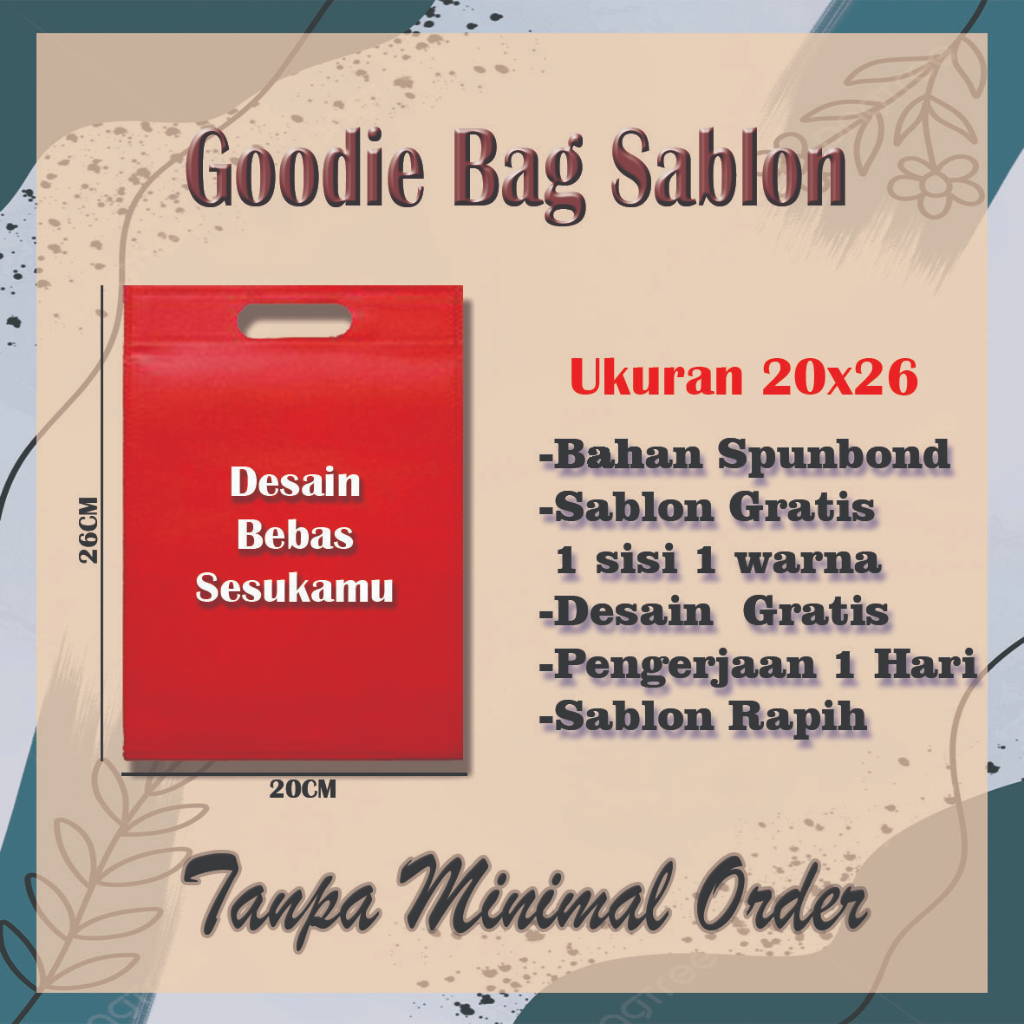 

Goodie Bag Sablon Oval 20x26 Tas Spunbond oval 20x26 Goodie Bag Spunbond 20x26