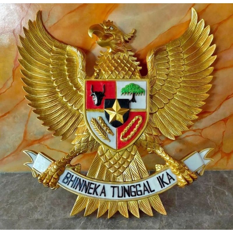 Patung Garuda Pancasila Full Ukir Jati 3D Jepara