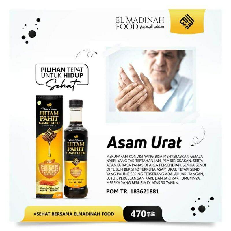 

100% asli original Madu Hitam Pahit Gamat Gold - El Madinah PLUS Daun Insuline , Daun Bidara ,Sambiloto,Habbatussauda & Propolis