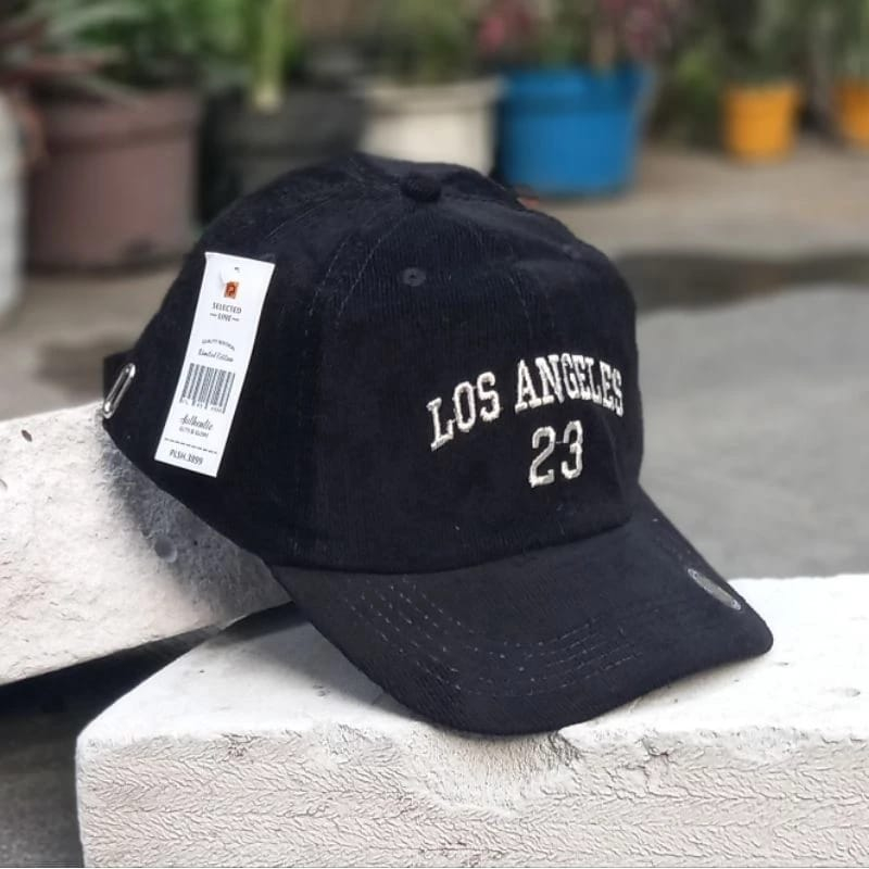 Topi Baseball Corduroy Unisex Cap Bordir LA Vintage Made