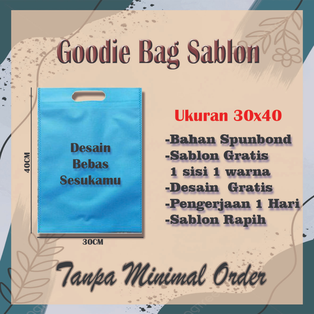 

Goodie Bag Sablon Oval 30x40 Tas Spunbond oval 30x40 Goodie Bag Spunbond 30x40