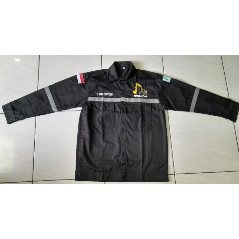 COD Kemeja kerja pria/kemeja safety bordir alat berat/baju kemeja kerja/kemeja safety / komatsu