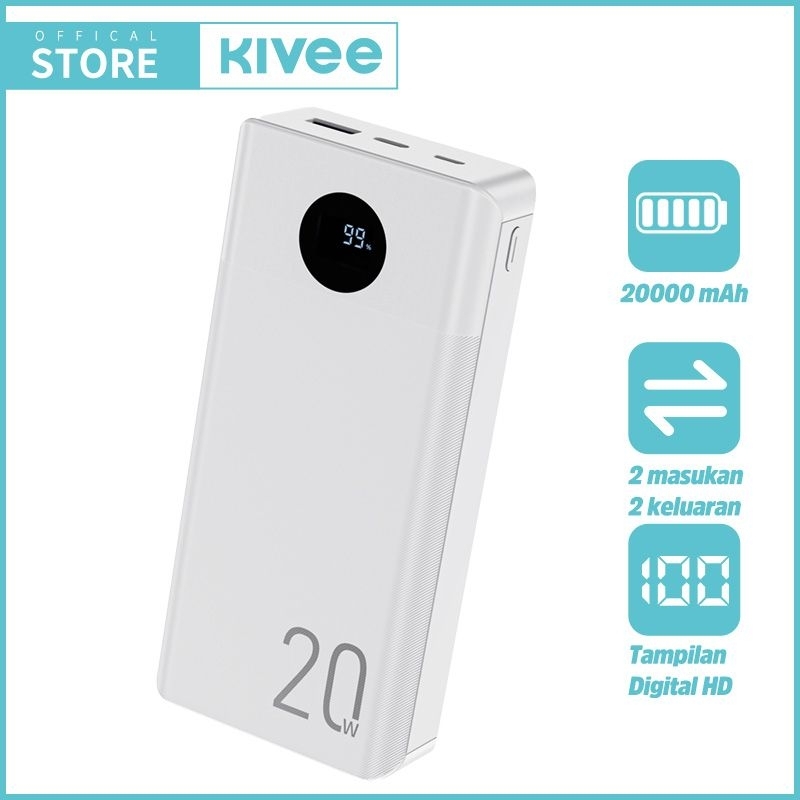 Powerbank 20000mAh kivee basike fast Charging 22.5watt