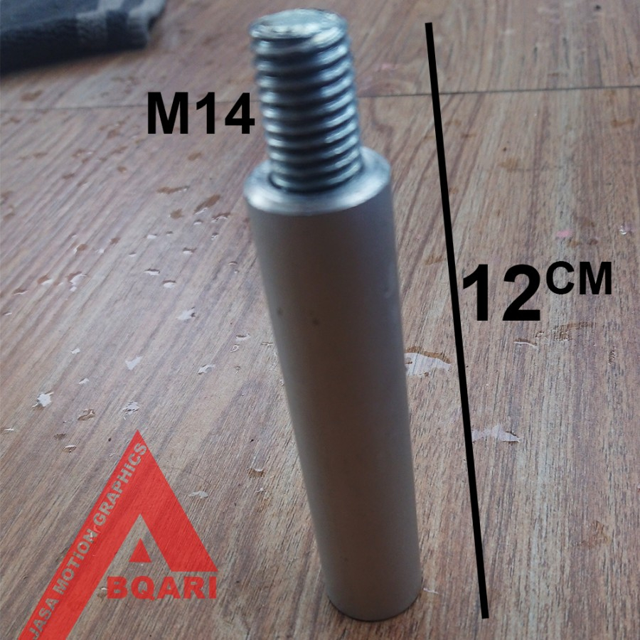 m14 extension shaft  / m14 to m14 / baut Sambung Mesin Poles