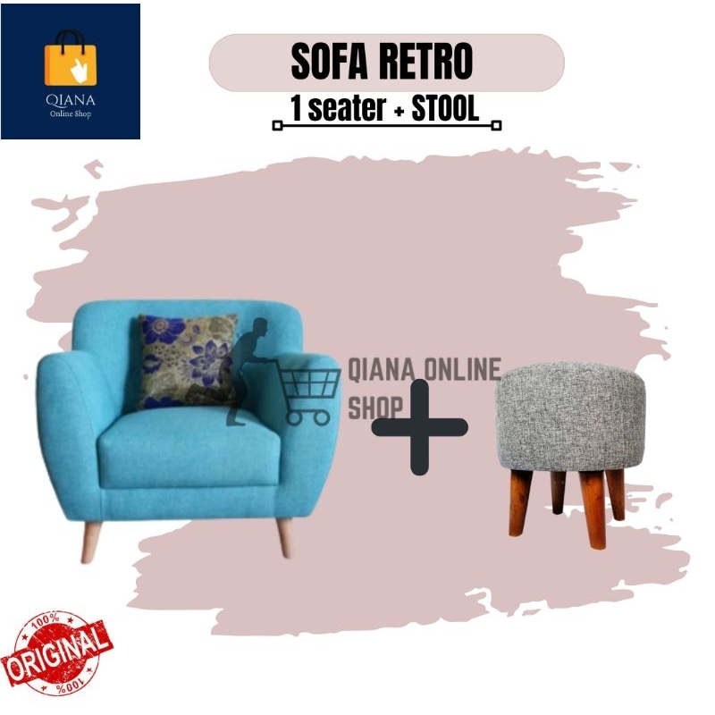 Sofa Retro 1 Seater Dan Kursi Bulat