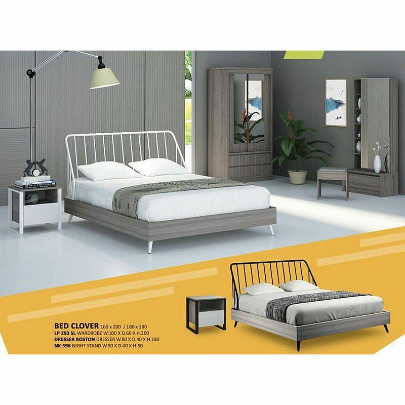 RANJANG BESI RANJANG TIDUR MINIMALIS SIANTANO RG CLOVER / Ranjang Clover Uk 160/180x200