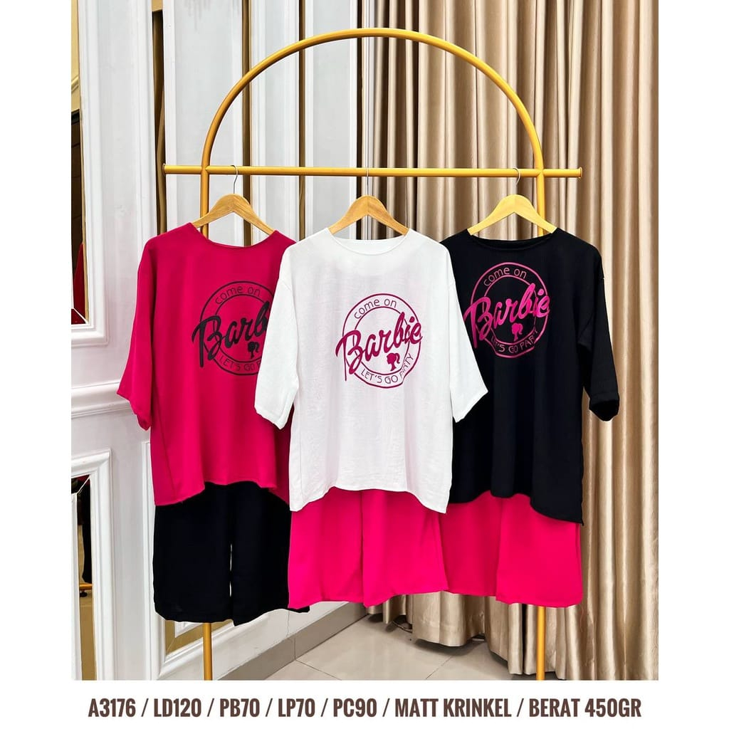 (COD) ONE SET ELINA CRINKLE PREMIUM // SETELAN BARBIE COMBINAS ELINA // ONE SET BARBIE // SETCEL CRI