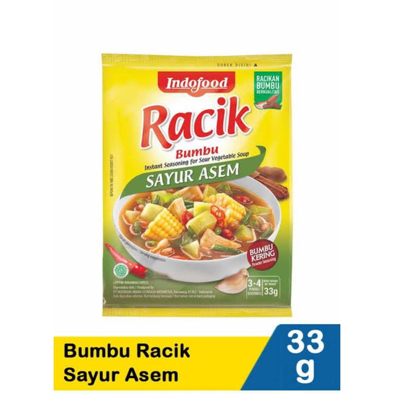 

BUMBU RACIK INSTAN SAYUR SOP•SAYUR ASEM•AYAM GORENG•IKAN GORENG DLL