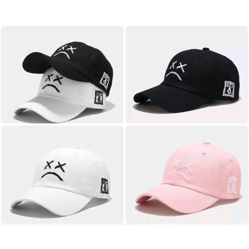 topi distro basebal Bordir Smile topi pria topi murah topi Original Import