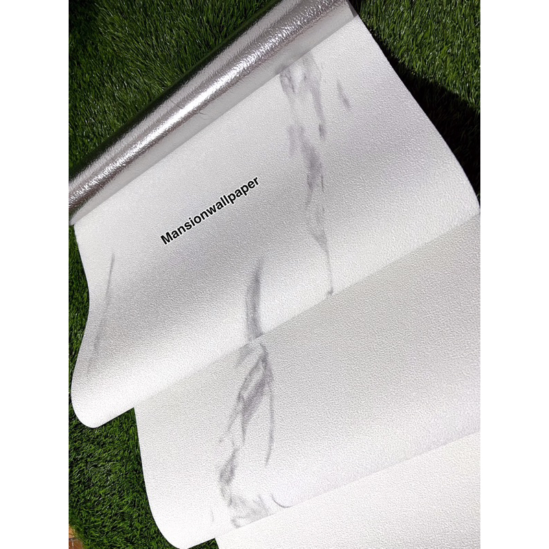 Wallpaper Foam Sticker Motif Marmer Granit Marble Abu Putih Abstrak Lapis Alumunium 3D Linen
