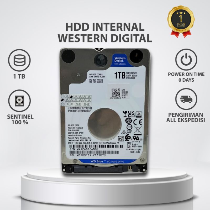 Hardisk Laptop WD BLUE 1TB 2,5  HDD Internal Slim Sata Baru Garansi 1 Tahun