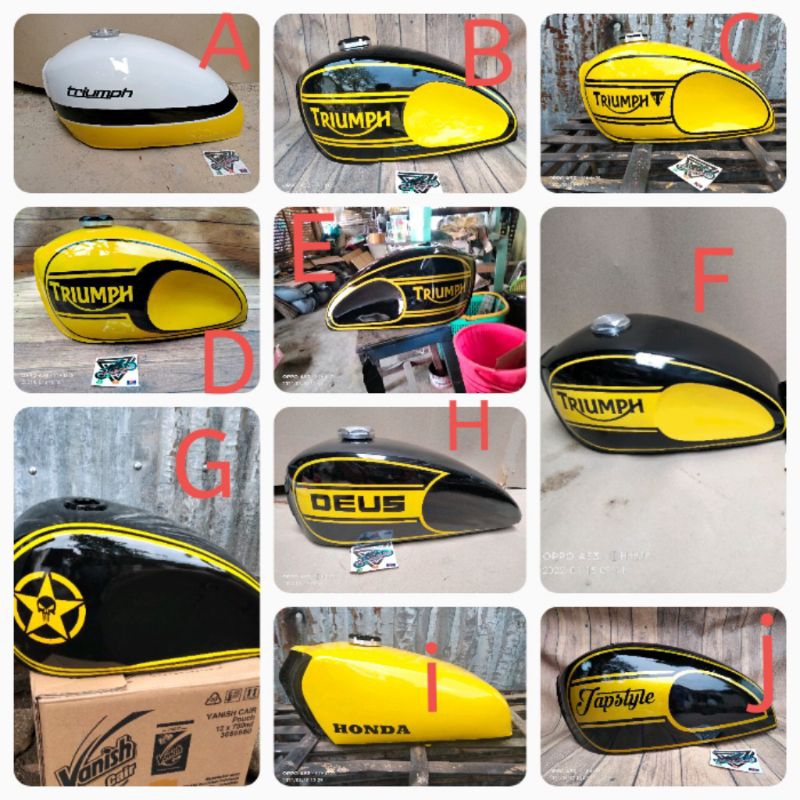 Tangki Custom Japstyle Cat Tangki Custom Warna Kuning Kombinasi Tangki Custom Triumph Cat Tangki Jap