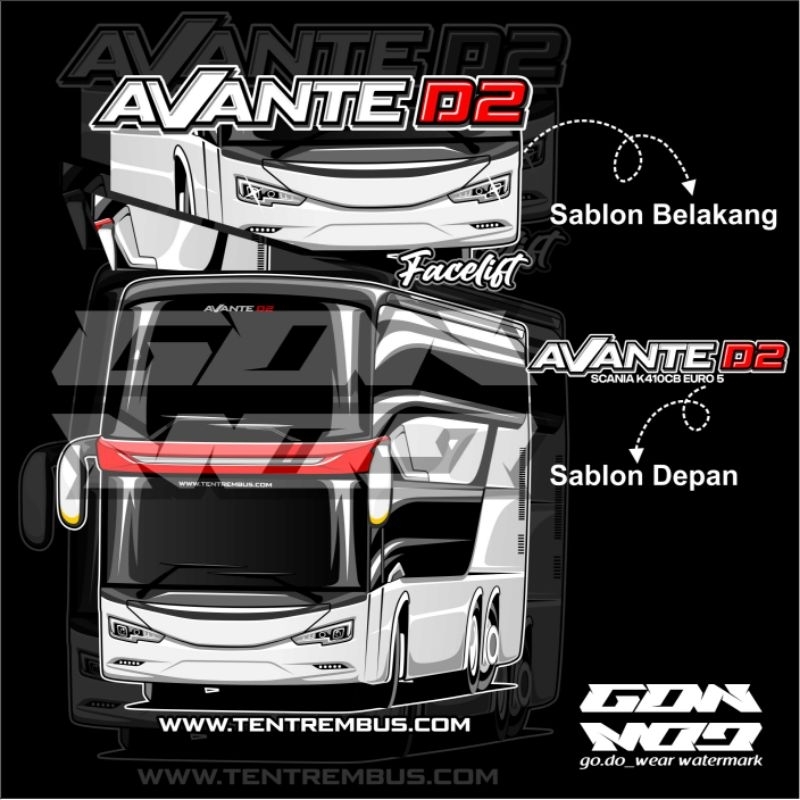 kaos bus Avante D2 facelift