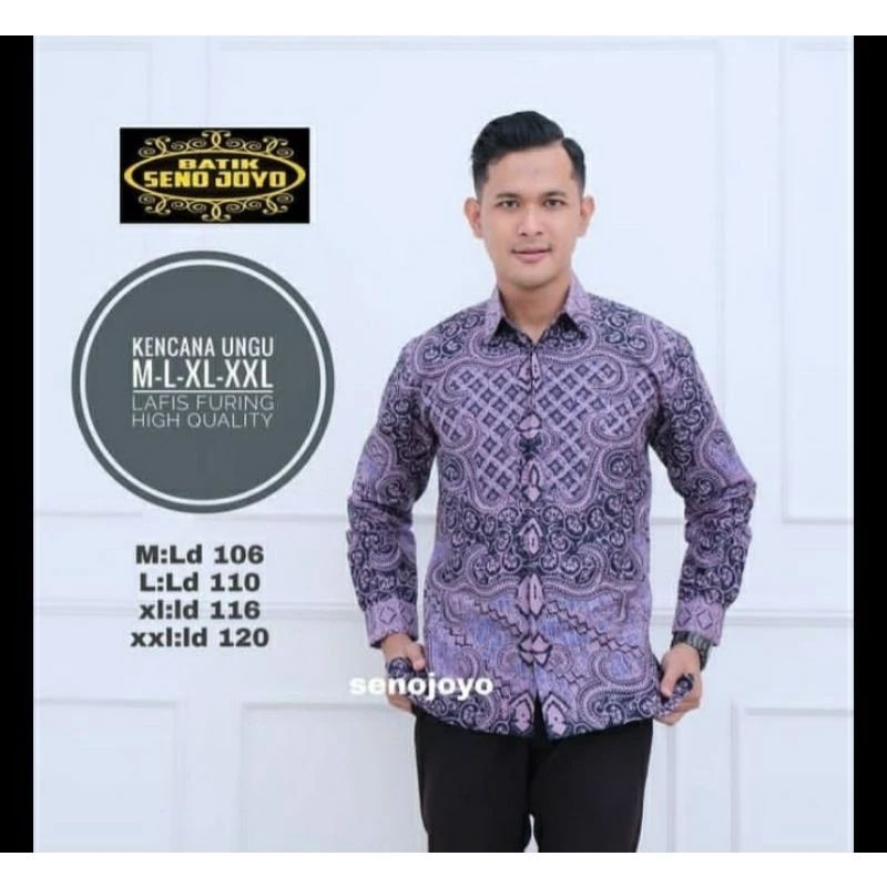 BATIK LILAC UWER UNGU LILAC BAJU kemeja batik pria lengan panjang terbaru ORIGINAL PENDEK modern PRE