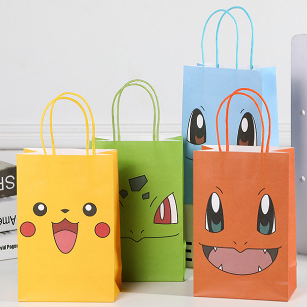 

Paperbag PIKACHU POKEMON goodie bag ultah anak cute / tempat snack hadiah 15x8x21cm