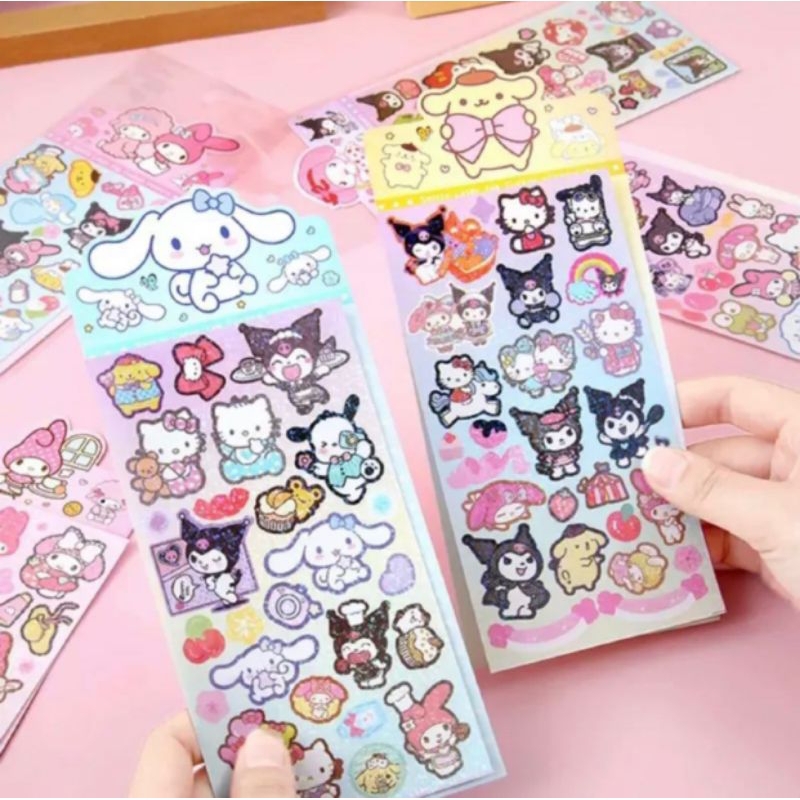

Sticker Viral Karakter Sanrio Mixue Momo Nono Stiker Label Hp Buku Botol DIY Lembaran
