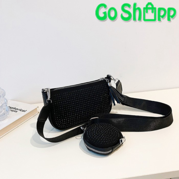 Unik Tas Selempang Bahu Pesta Wanita Blink Bling Fashion Korea Import SL85 - Hitam Diskon