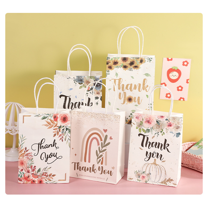 

Paperbag THANK YOU Flower goodie bag ultah anak cute / tempat snack hadiah