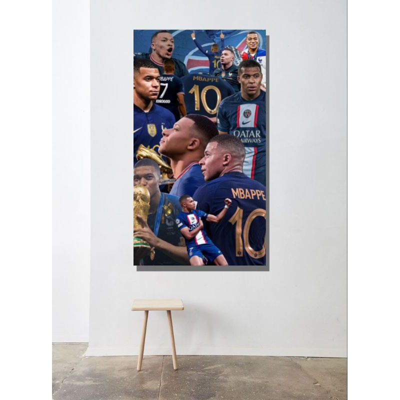 POSTER DINDING KYLIAN MBAPPE X PSG UKURAN BESAR, POSTER BOLA