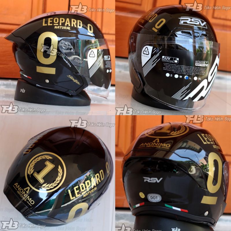 HELM RSV WINDTAIL SOLID BLACK LEOPARD