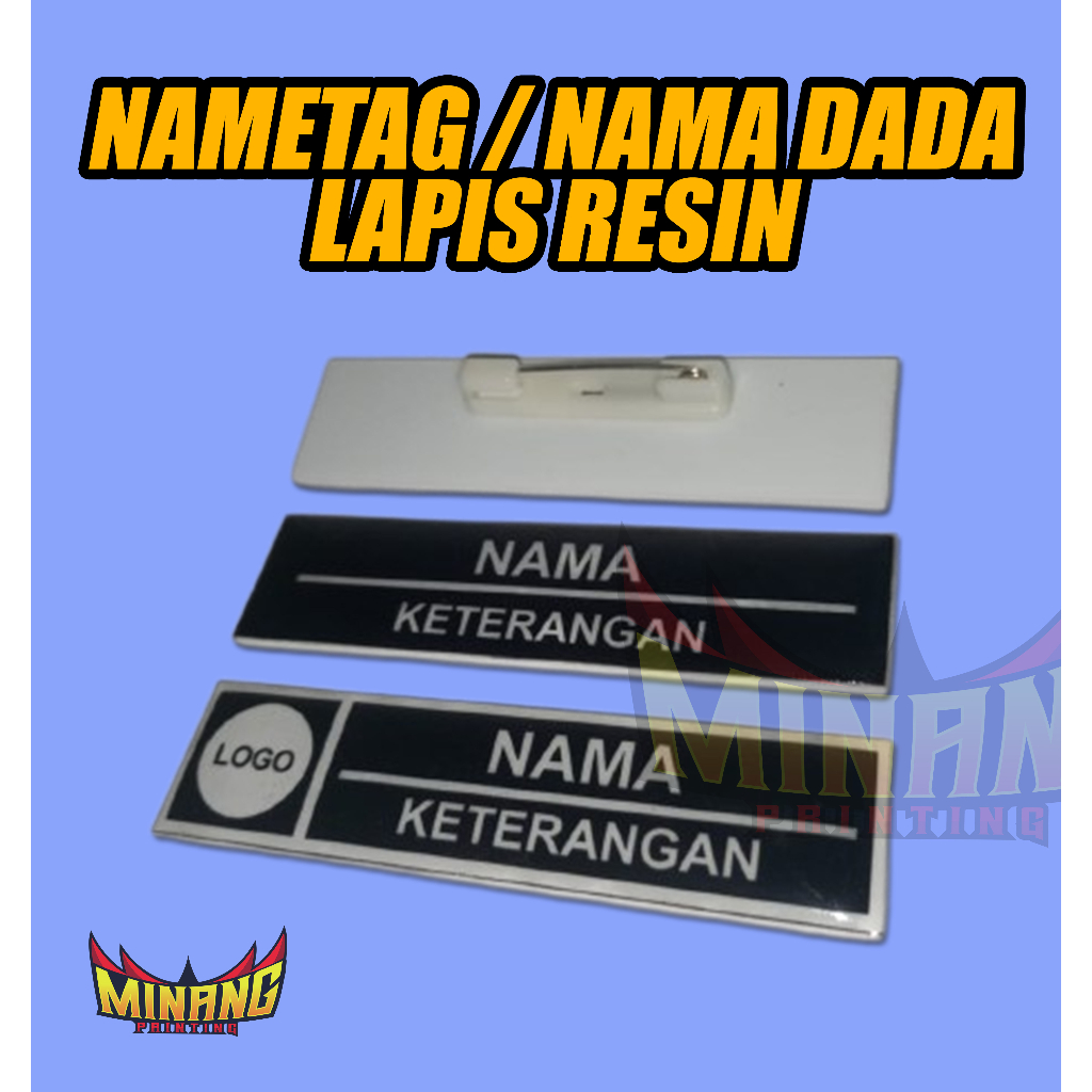

NAMETAG DADA / NAME TAG AKRILIK / BELAKANG WARNA PUTIH