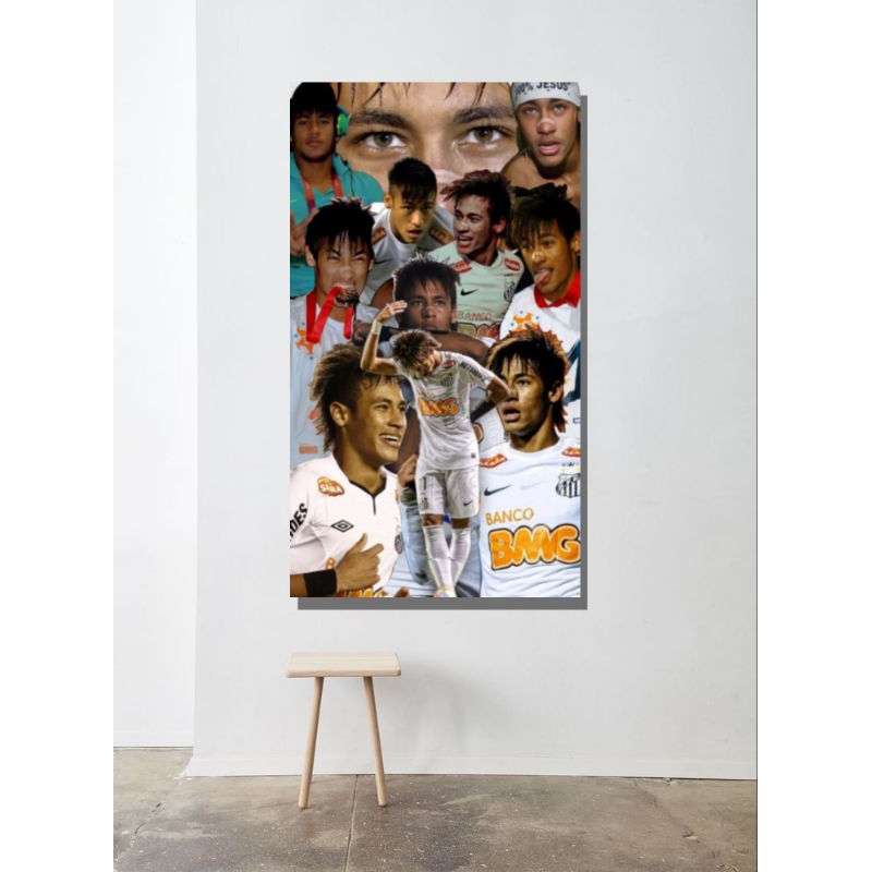 POSTER DINDING NEYMAR JR X SANTOS UKURAN BESAR, POSTER BOLA