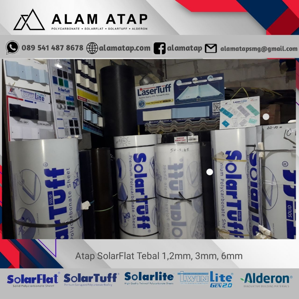 SolarFlat 1.2mm - Solartuff Flat - Solartuff Solid - Atap Bening Transparan - Solarflat