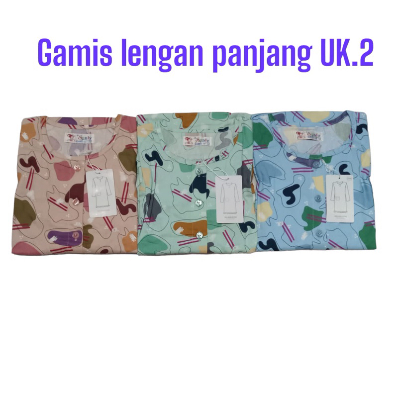 GAMIS SUNLY ANAK UK 2 LENGAN PANJANG// BAJU TIDUR SUNLY ANAK GAMIS ANAK BAHAN SUNLY