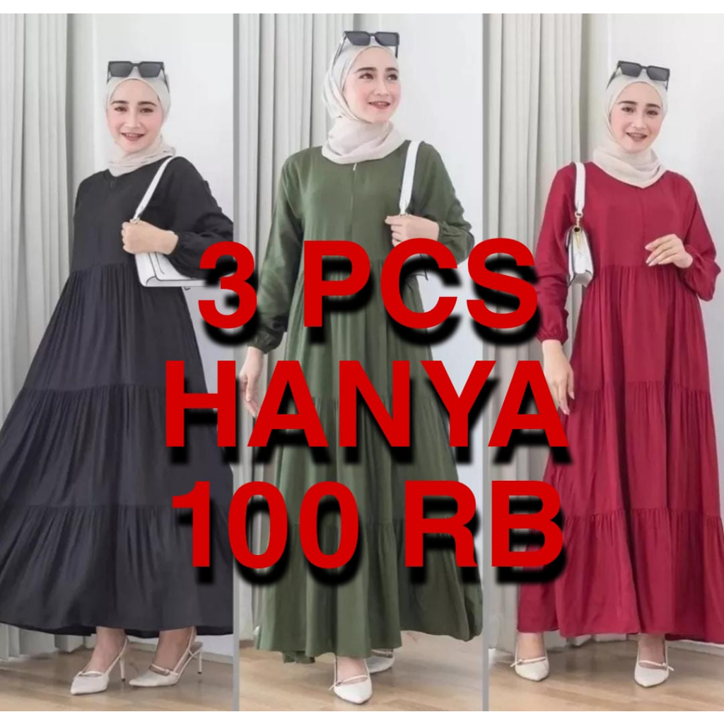 CUCI GUDANG GAMIS REMPEL POLOS // GAMIS SELEBGRAM TIKTOK // GAMIS TERBARU