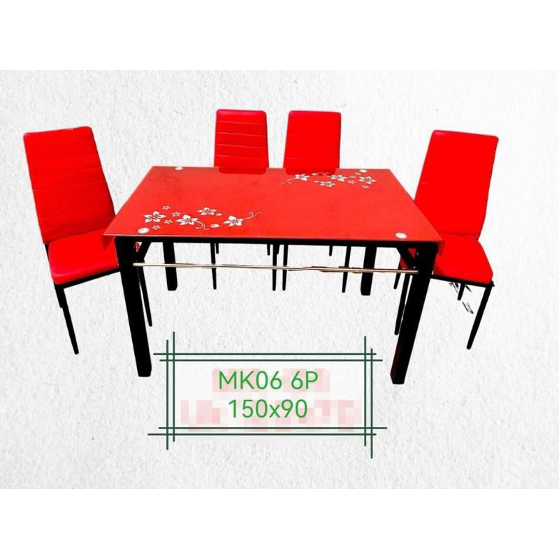 Meja makan kaca mewah 4 person