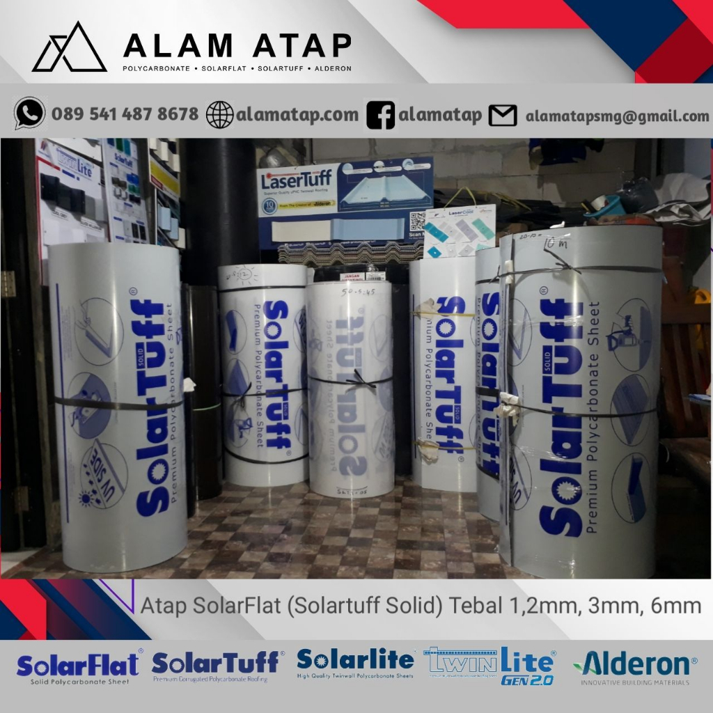 Solarflat Semarang - Solarflat 1.2mm Semarang - Atap Bening Transparan SolarFlat Solartuff Solid Sol