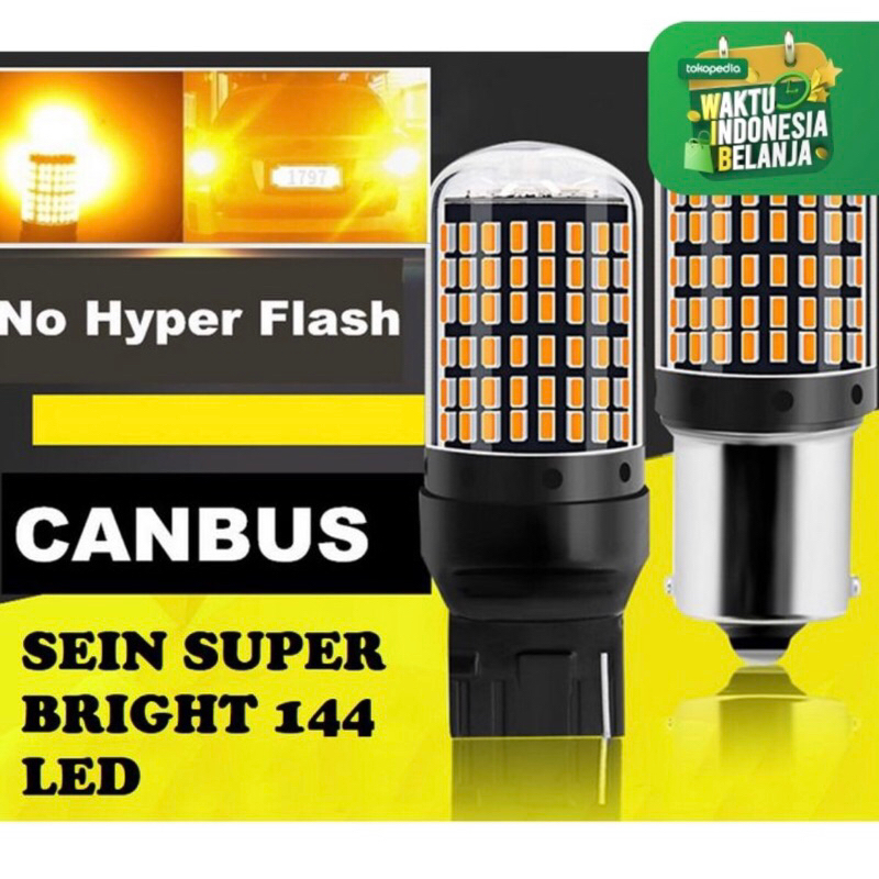 LED SEIN SEN SUPER BRIGHT T20 KUNING PUTIH 144 LED SUPER TERANG LED RITING