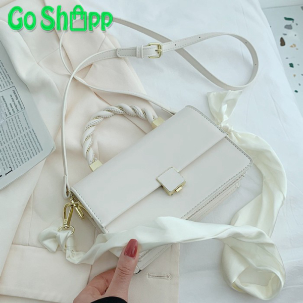 Jual Tas Selempang Wanita Import Terbaru 2 Tali Bahan Kulit PU Premium SL72 - White Berkualitas
